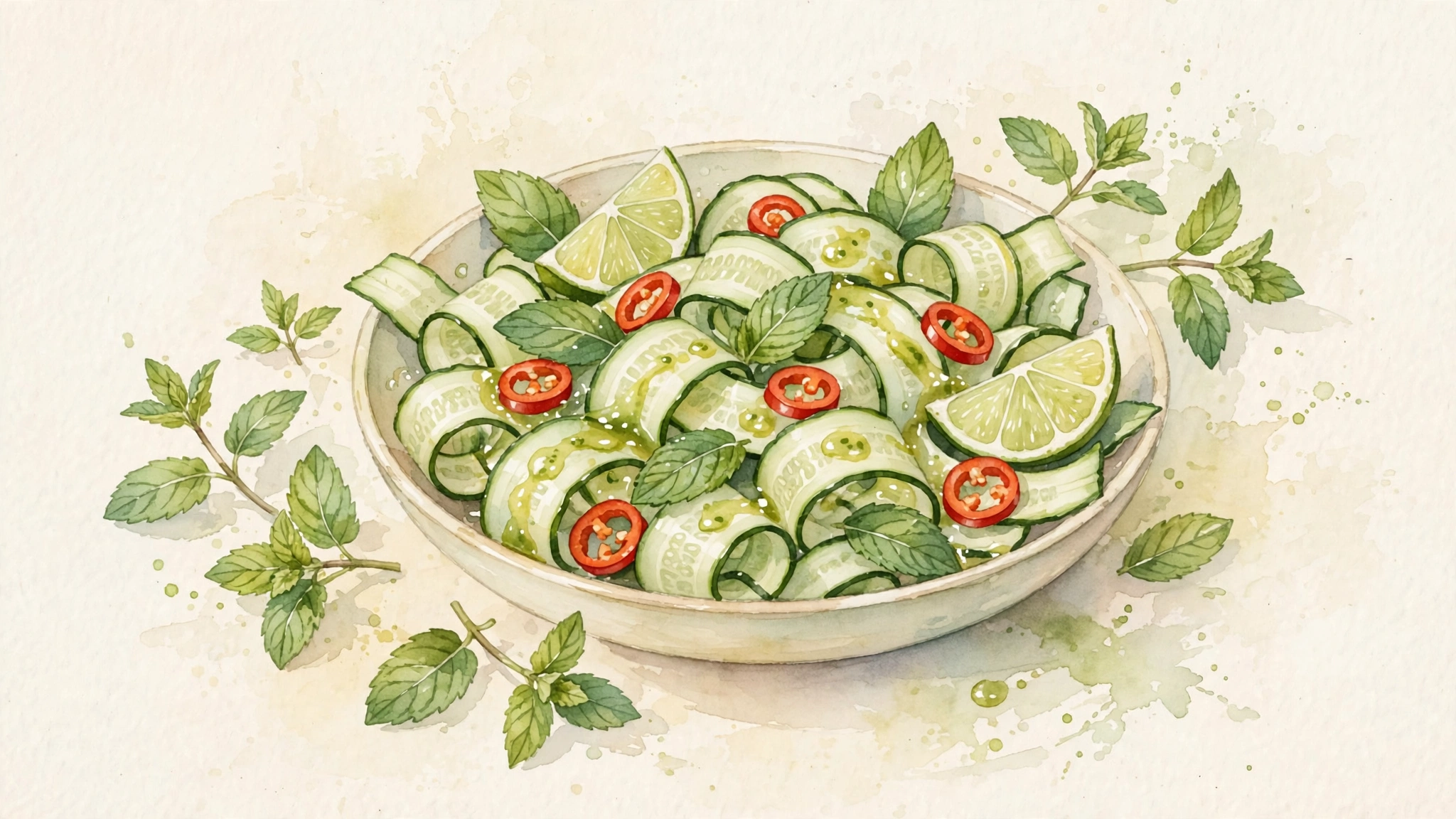 Cucumber and Mint Salad with Lime Dressing
