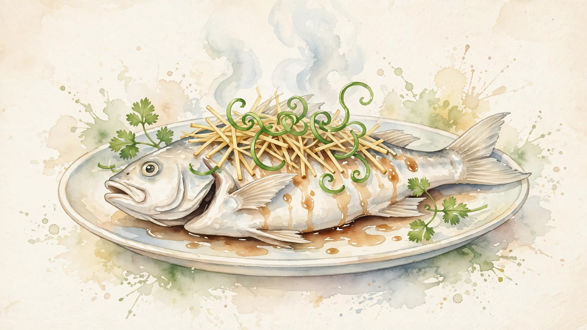 Steamed Fish with Ginger and Scallions