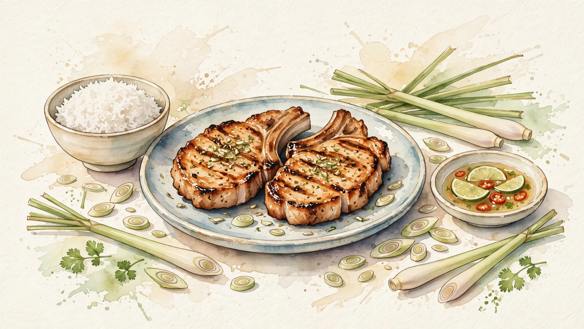 Vietnamese Lemongrass Pork Chops
