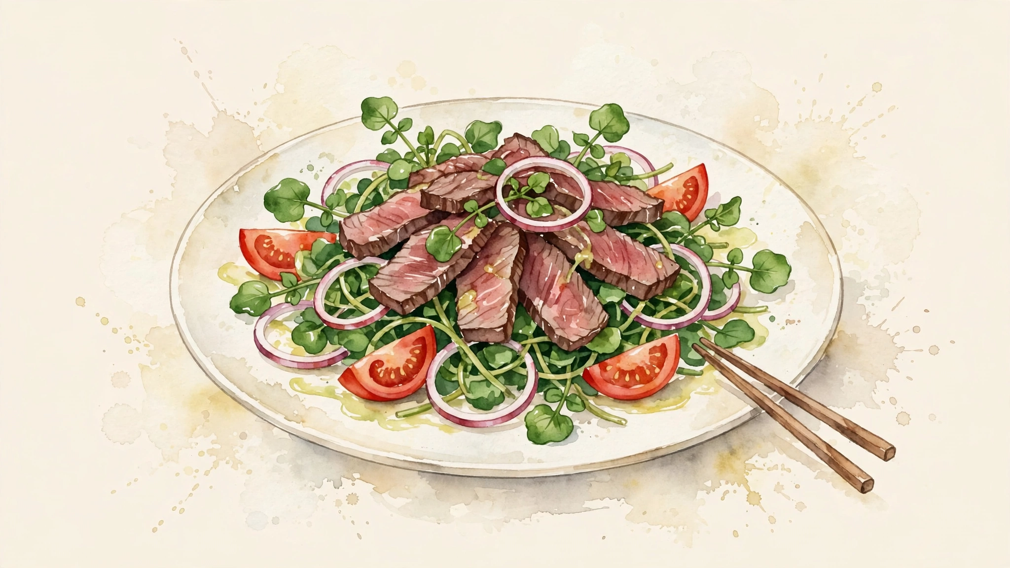 Vietnamese Watercress Salad with Beef (Xa Lach Xoong Bo)