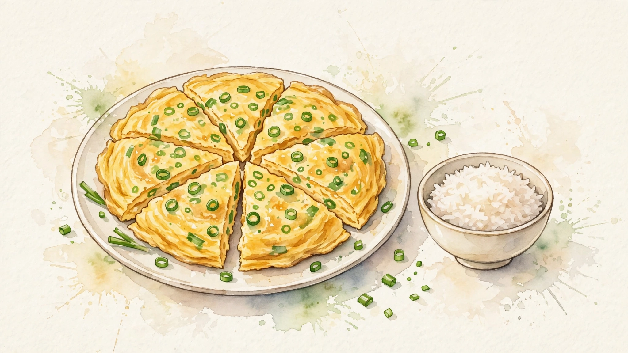 Vietnamese Egg Omelet with Scallions (Trung Chien Hanh La)